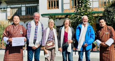 Tourists welcoming in Bhutan