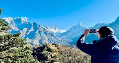 Everest Helicopter Tour View from Hotel Everest View