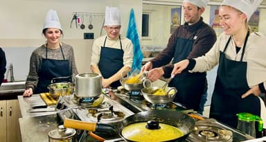 Cooking class at the Kathmandu Cooking Academy.