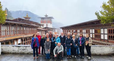 A traditional fortress-monastery in Bhutan