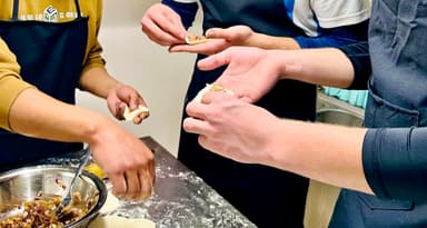 Cooking class at the Kathmandu Cooking Academy.