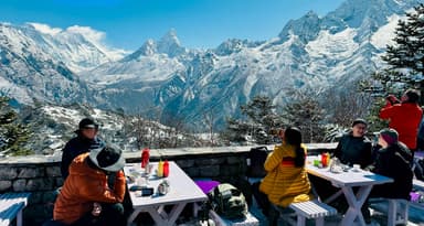 Hotel Everest View near Namche Bazaar, Nepal.