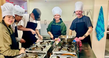 Cooking class at the Kathmandu Cooking Academy.