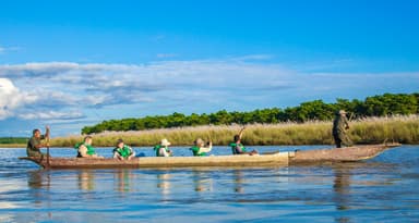 Canoe ride along a river in Chitwan National Park