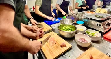 Cooking class at the Kathmandu Cooking Academy.