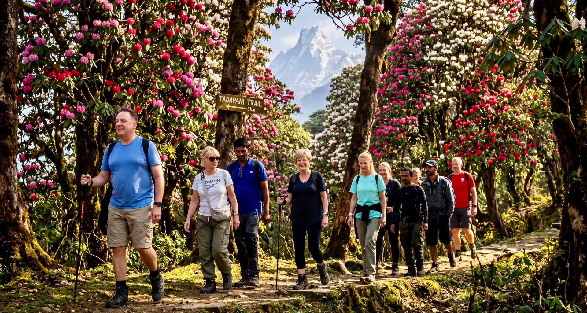 Friends trekking through rhodode… 2K 202607041123