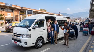 Vehicle arriving at airport gates 202607051008