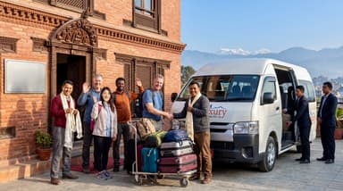 Travelers saying goodbyes to guide 202607051008