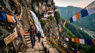 Travelers walking cliffside path… 202607052107