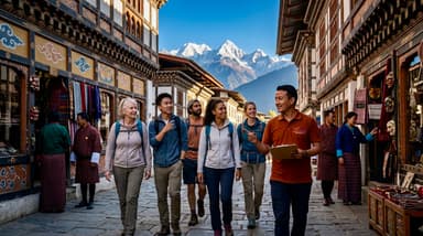 Travelers walking through Paro town 202607052120
