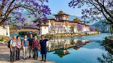 Travelers and guide at Punakha 202607052109