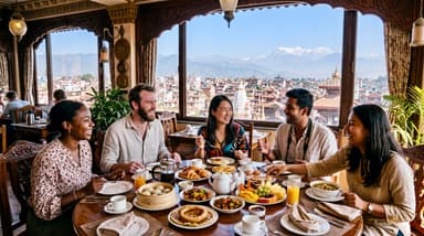 Travelers enjoying breakfast in … 202607050935