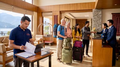 Travelers saying goodbye hotel s… 202607051002