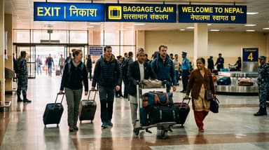 Arrival People collect baggage at airport 202607050929