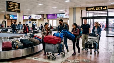 Arrival People collect baggage at airport 202607050928