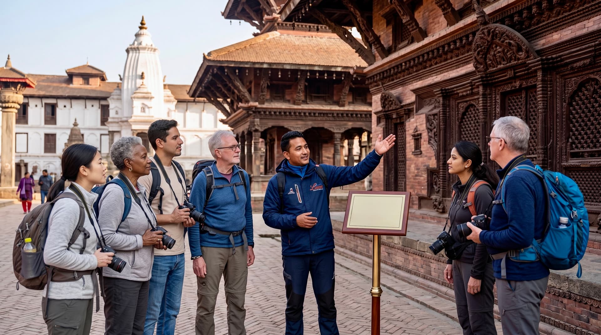 Travelers and guide in Kathmandu 202607050936