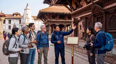 Travelers and guide in Kathmandu 202607050936