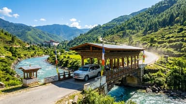 Vehicle crossing Bhutanese bridge 202607052043