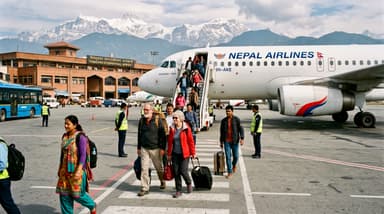 Arrival People get out plane airport 202607050928 (1)