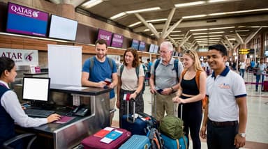 Travelers checking in at airport 202607051008