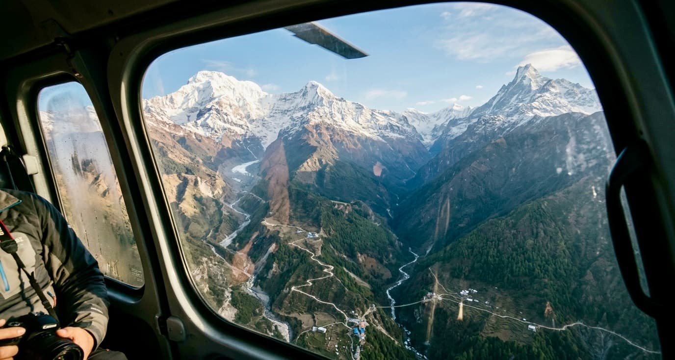 Helicopter flying over Annapurna… 202607091135