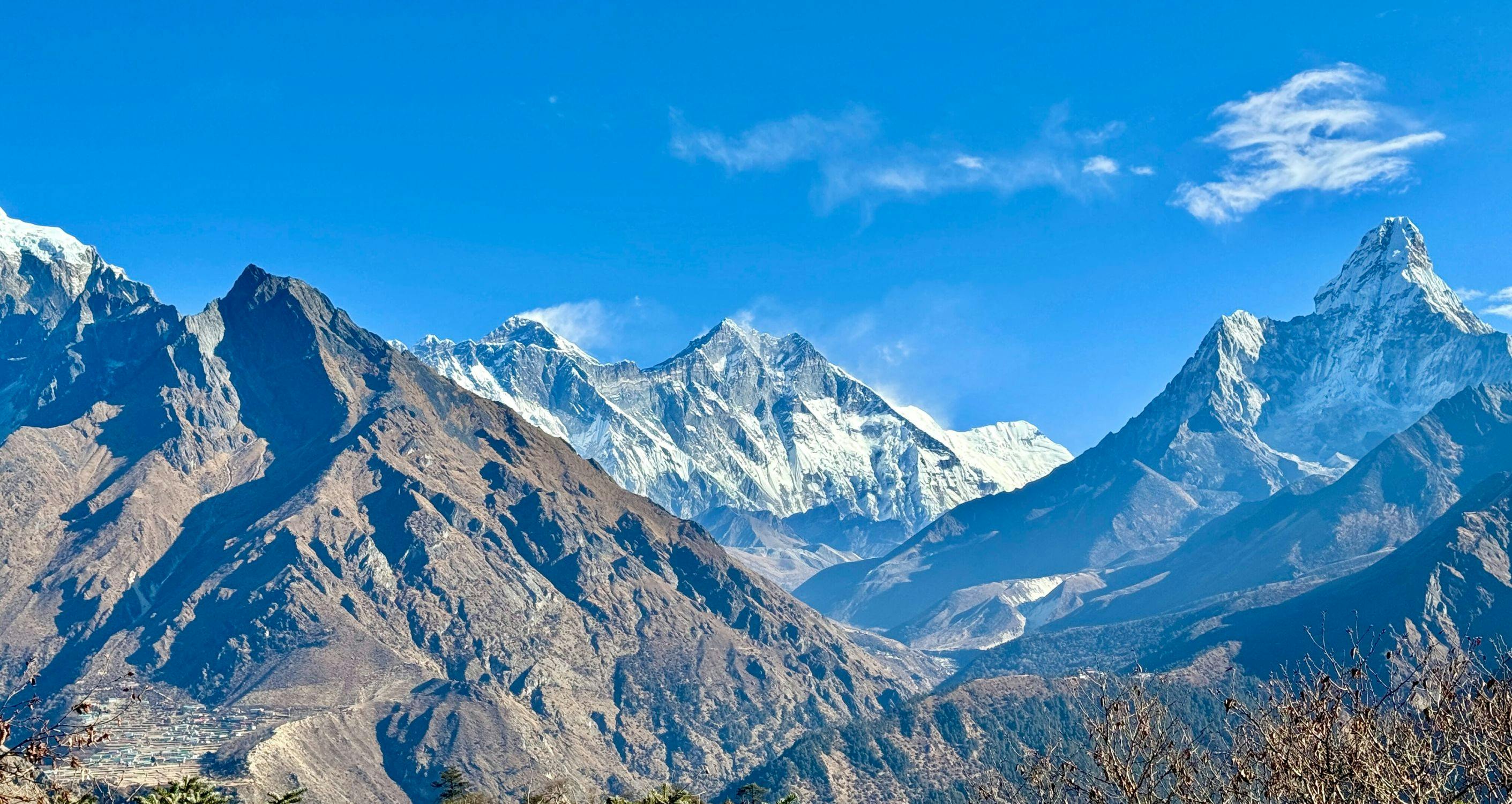 Everest Helicopter Tour - View from Hotel Everest View