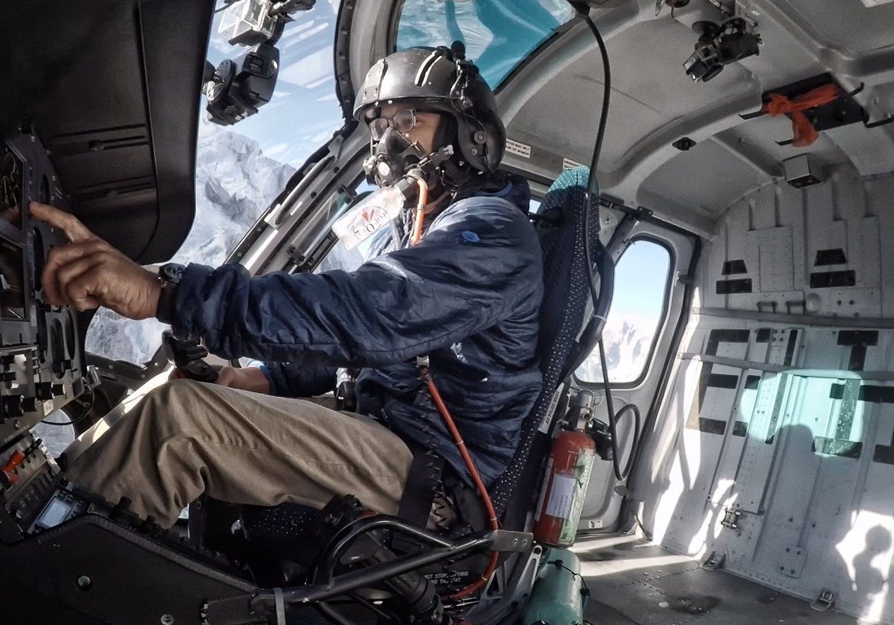 Oxygen cylinder during Everest Helicopter Tour